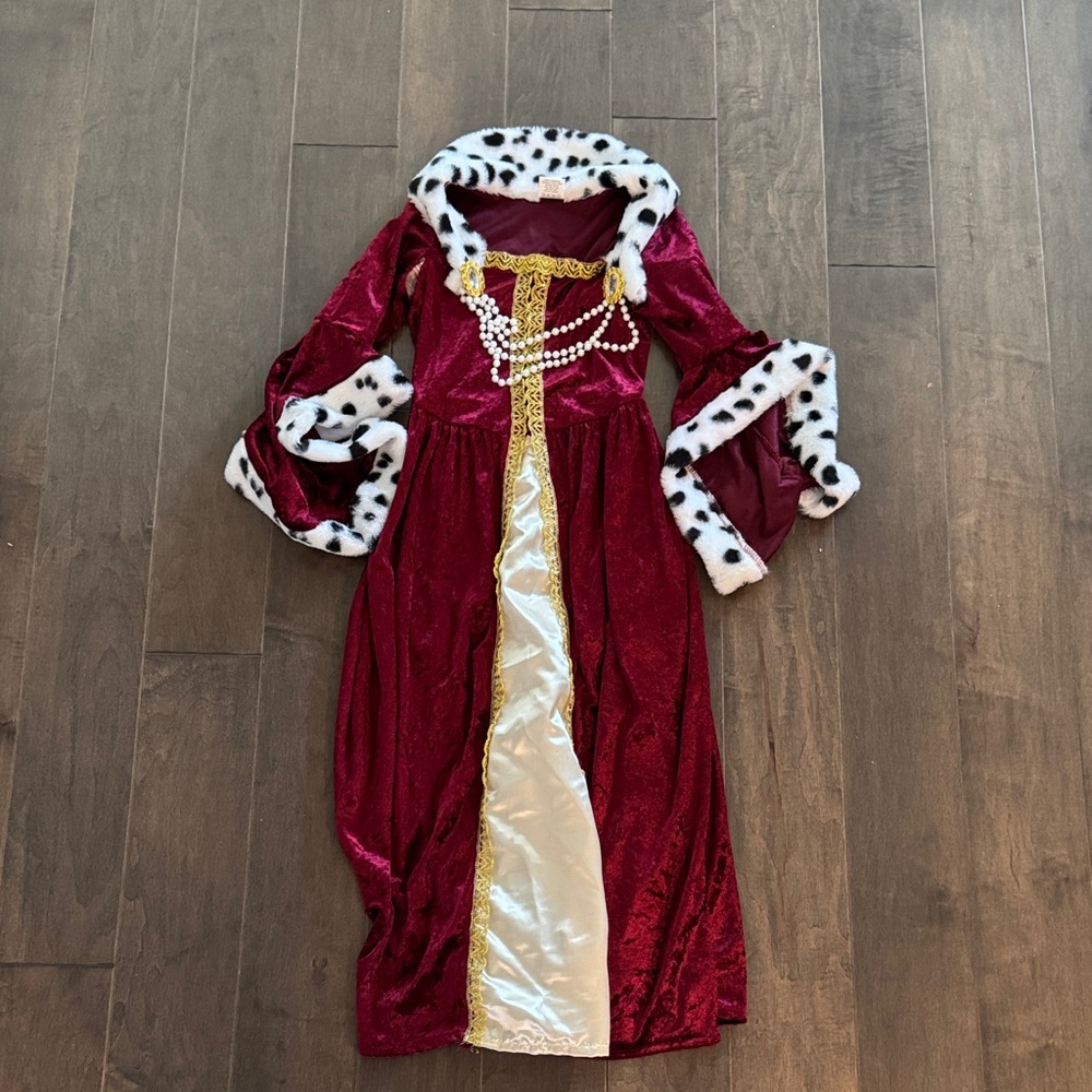 Girls' Dress Up America Queen Royal Red Velvet Costume 8-10